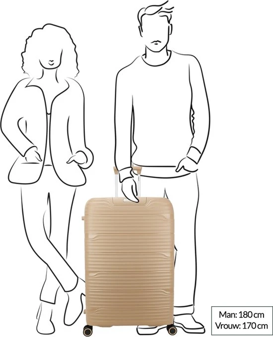 Gloednieuw ✨ Decent Harde Koffer / Trolley / Reiskoffer - Explorer - 77 Cm (XL) - Champagne ???? 9 Gloednieuw ✨ Decent Harde Koffer / Trolley / Reiskoffer - Explorer - 77 Cm (XL) - Champagne ???? - Afbeelding 7