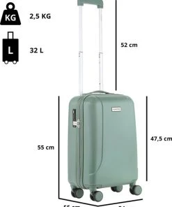 Nieuw ???? CarryOn Skyhopper Kofferset – TSA ???? Handbagage + Reiskoffer 78cm – Dubbele Wielen - Olijf ???? -Herschel Shop 550x680 4