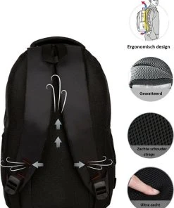 Beste Pirce ???? Merkloos Waterdicht Rugtas Schooltas Met Vak Voor 14' Laptop, Rugzak Met Gewatteerde Schouderbanden En Schokdempend Materiaal Voor Laptop Voor Op De Scooter Fiets Of Motor ???? -Herschel Shop 550x706 9