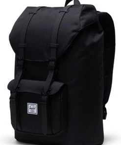Uitgang ???? Herschel Little America Mid-Volume - Black/Black Rubber / Rrugzak Met 17L Opbergvolume - 13" Fleece-gevoerd Laptopvak - Magnetische Sluiting / Met Levenslange Fabrieksgarantie / Limited Lifetime Warranty / Zwart ???? -Herschel Shop 550x710 7