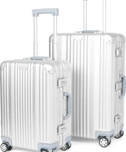 Beste Verkoop ???? Aluminium ???? Handbagage Koffer Mozzel Darrow - Reiskoffer Met Wielen - 35 Liter - Harde Koffer - Zilver ⭐ -Herschel Shop 550x724 1