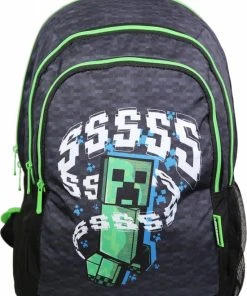 Coupon ???? Minecraft 3 Vaks Schoolrugzak Zwart 32x20x44 ????