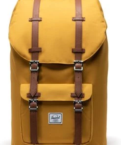 Herschel Shop 30 Uitgang ???? Herschel Little America - Harvest Gold / Ruime Rugzak Met 25L Opbergvolume - 15" Fleece-gevoerd Laptopvak - Magnetische Sluiting / Met Levenslange Fabrieksgarantie / Limited Lifetime Warranty / Geel ????