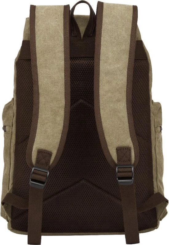 Coupon ???? Heanvèr HEANVER Vintage Canvas Rugzak - Waterdichte Rugtas 27L - 15,6 Inch Laptop Tas - Groen ???? 6 Coupon ???? Heanvèr HEANVER Vintage Canvas Rugzak - Waterdichte Rugtas 27L - 15,6 Inch Laptop Tas - Groen ???? - Afbeelding 4