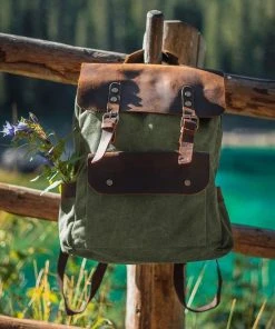 Uitgang ???? MORGNTAU - Courier - Rugzak - ???? Backpack - Groen - Canvas - Leer ???? -Herschel Shop 550x825 50